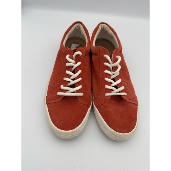 Frye Ivy Low Lace Sneakers Women’s Size 7.5 MSRP $178 Blood Orange Suede Leather - Picture 3 of 6